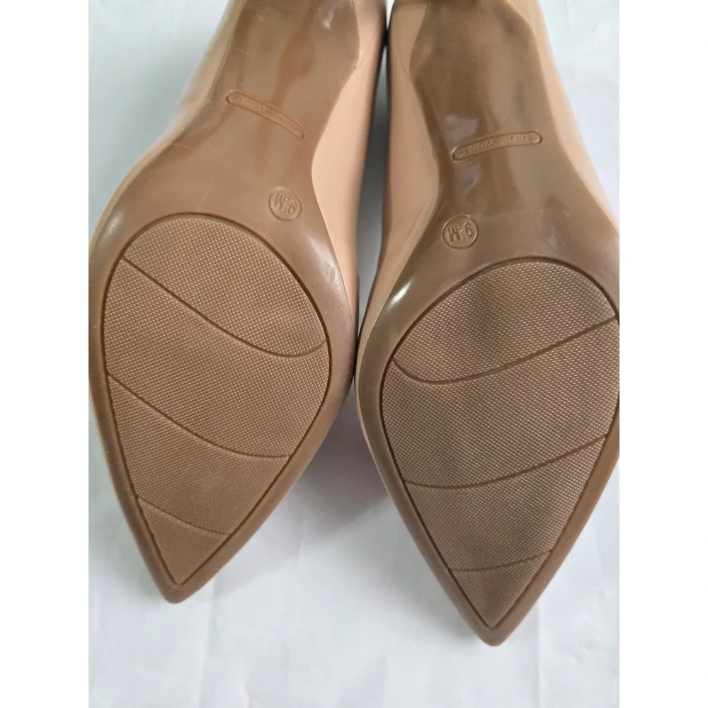 Nine West Etta Pointed Toe Pumps Light Natural Leather Stiletto Heels 9.5M